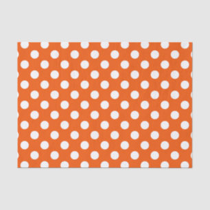 Papier Mousseline Pois blancs sur orange