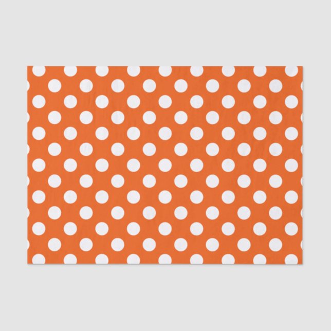Papier Mousseline Pois blancs sur orange (Recto)