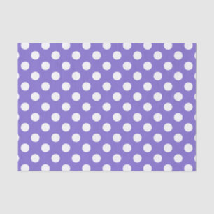 Papier Mousseline Pois blancs sur perwinkle