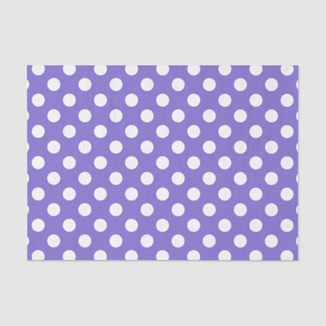 Papier Mousseline Pois blancs sur perwinkle (Recto)