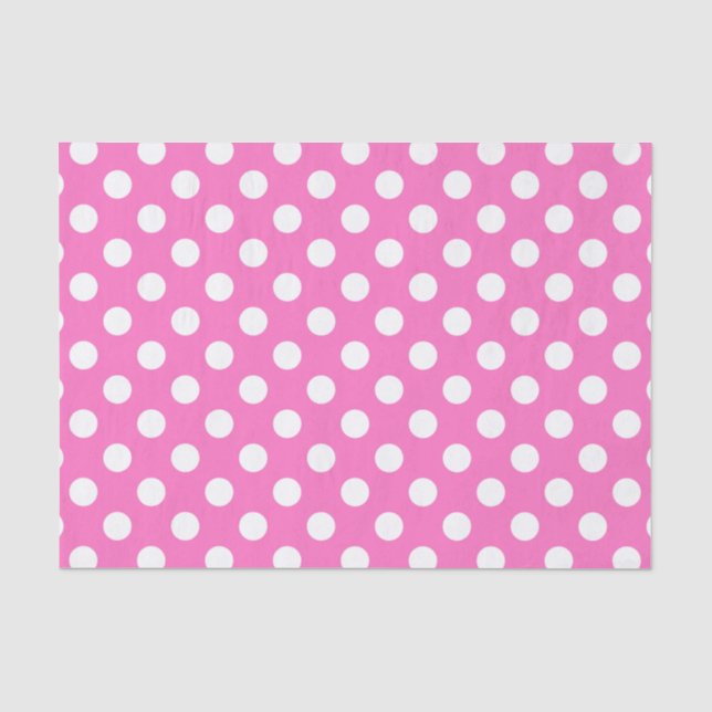Papier Mousseline Pois blancs sur rose (Recto)