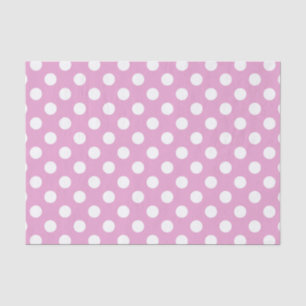Papier Mousseline Pois blancs sur rose pâle