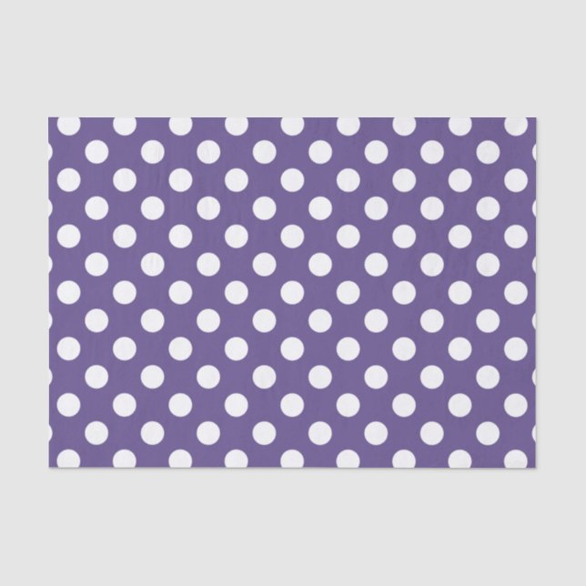 Papier Mousseline Pois blancs sur ultra violet (Recto)