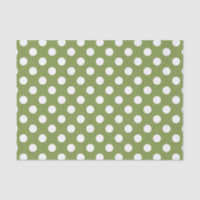Pois blancs sur vert olive