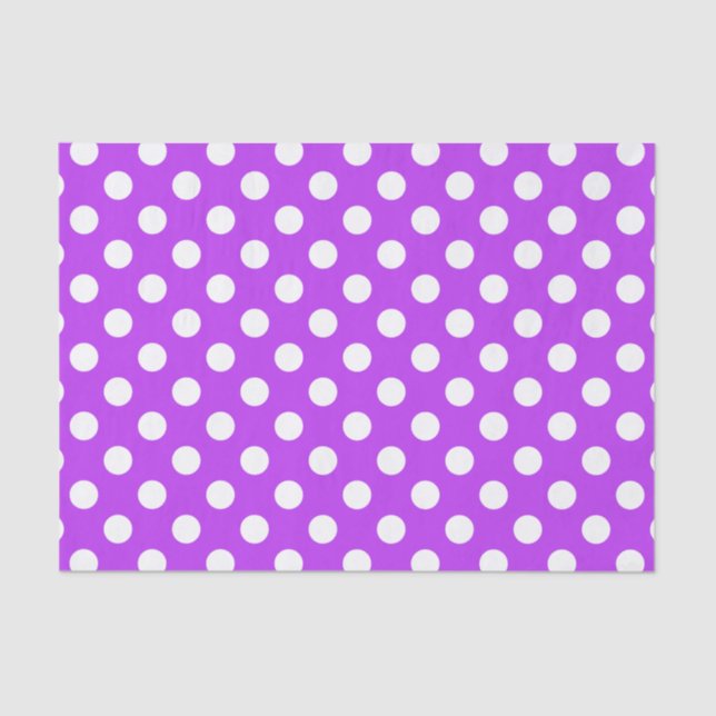 Papier Mousseline Pois blancs sur violet clair (Recto)