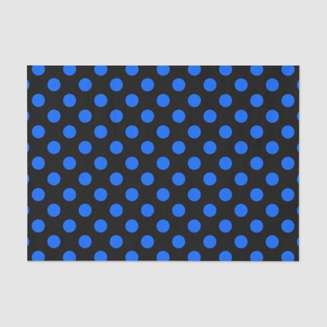 Papier Mousseline Pois bleu et noir (Recto)