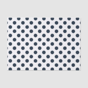 Papier Mousseline Pois bleu marine foncé