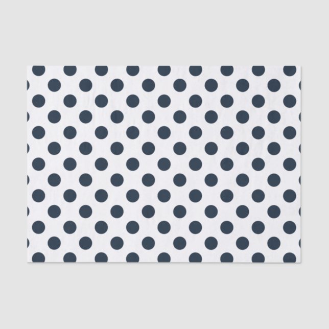 Papier Mousseline Pois bleu marine foncé (Recto)