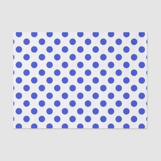 Papier Mousseline Pois bleu royal (Recto)