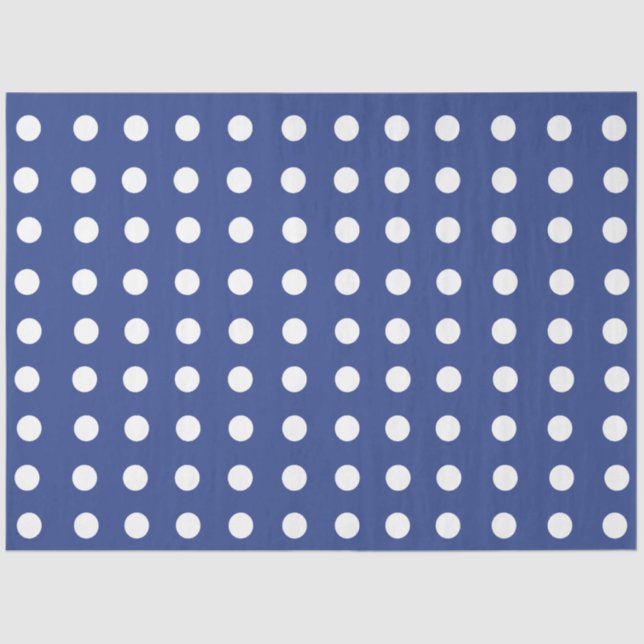 Papier Mousseline Pois Bleus Blancs (Recto)