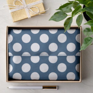 Papier Mousseline Pois Bleus de la Marine, Motif à points Polka, poi