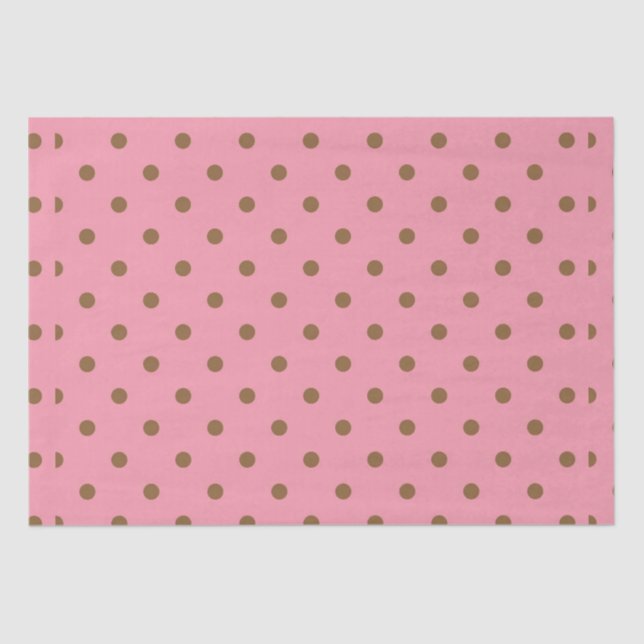 Papier Mousseline Pois Brown sur rose (Recto)