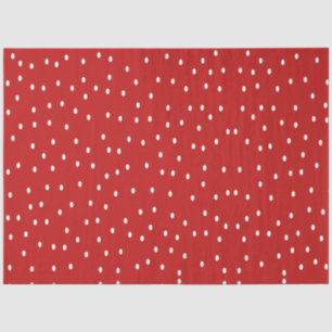 Papier Mousseline Pois classique rouge et blanc