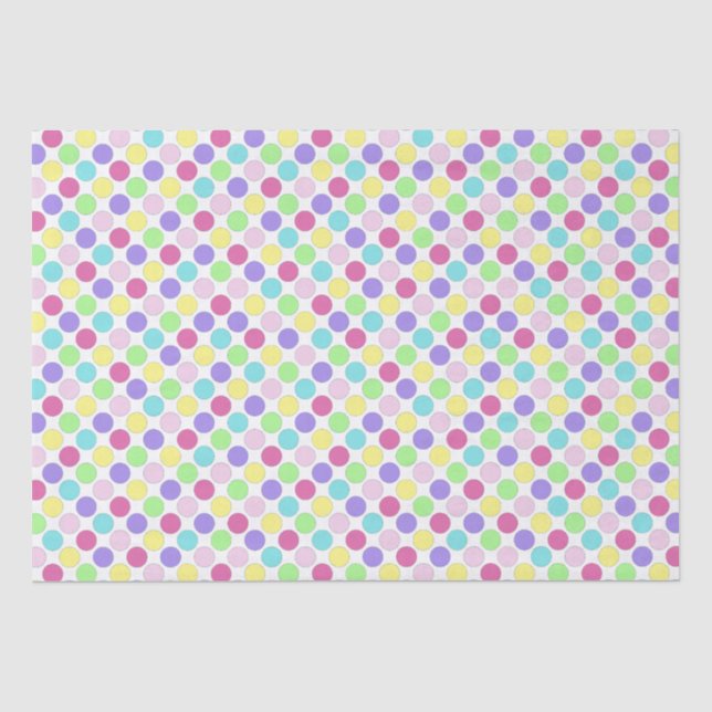 Papier Mousseline Pois colorés amusants (Recto)