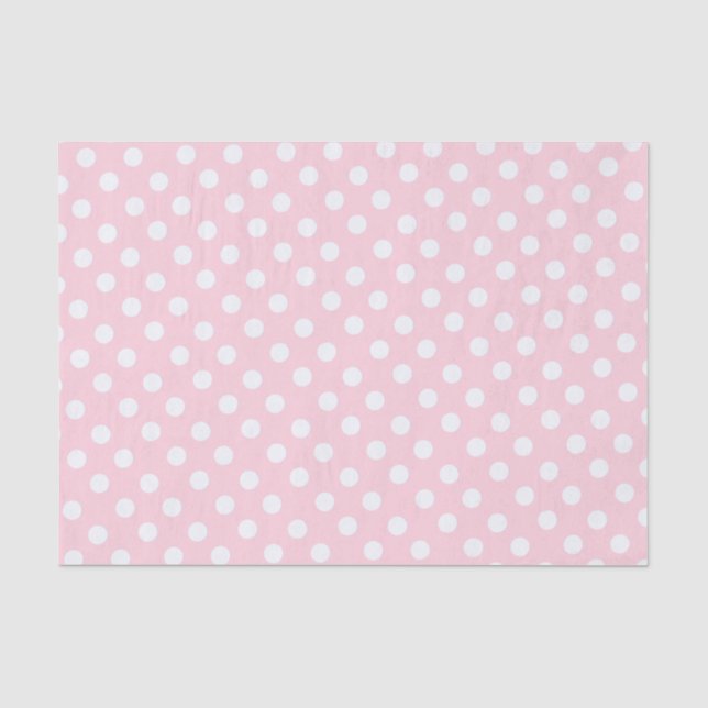 Papier Mousseline pois en rose pastel  (Recto)