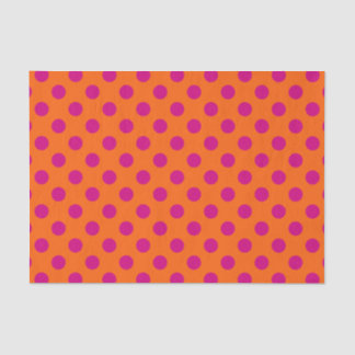 Papier Mousseline Pois Fuchsia orange