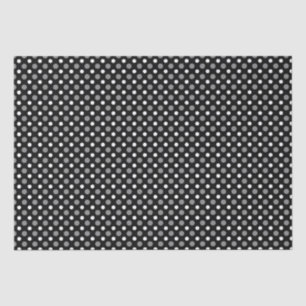 Papier Mousseline Pois gris et blanc