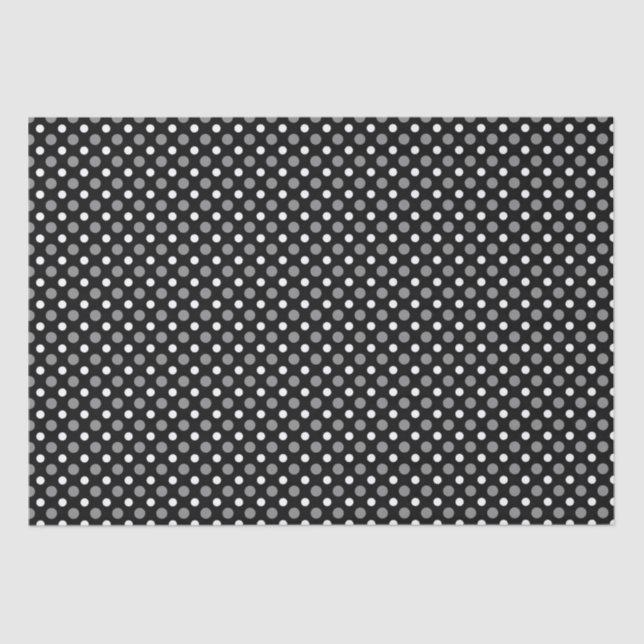 Papier Mousseline Pois gris et blanc (Recto)