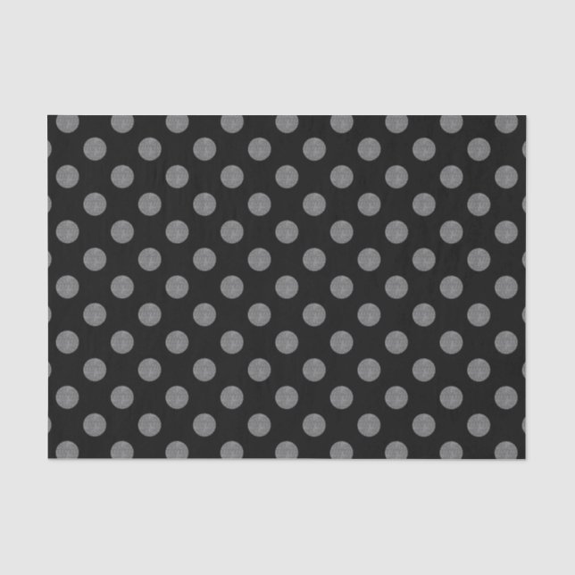 Papier Mousseline Pois gris et noir (Recto)