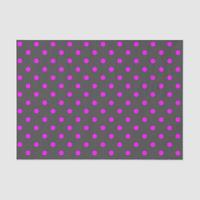 Papier Mousseline Pois gris et rose moyen (Recto)