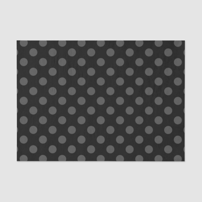 Papier Mousseline Pois gris sur noir (Recto)