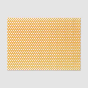 Papier Mousseline Pois jaune et blanc d'or