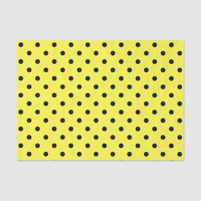 Papier Mousseline Pois jaune et noir (Recto)