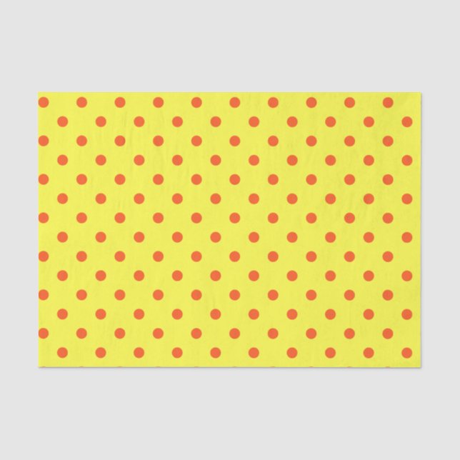 Papier Mousseline Pois jaune et orange (Recto)