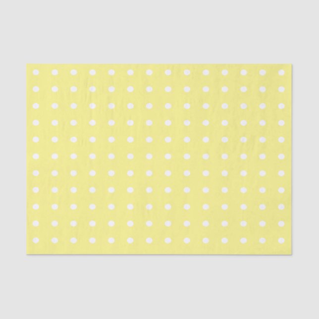 Papier Mousseline Pois jaunes et blancs (Recto)