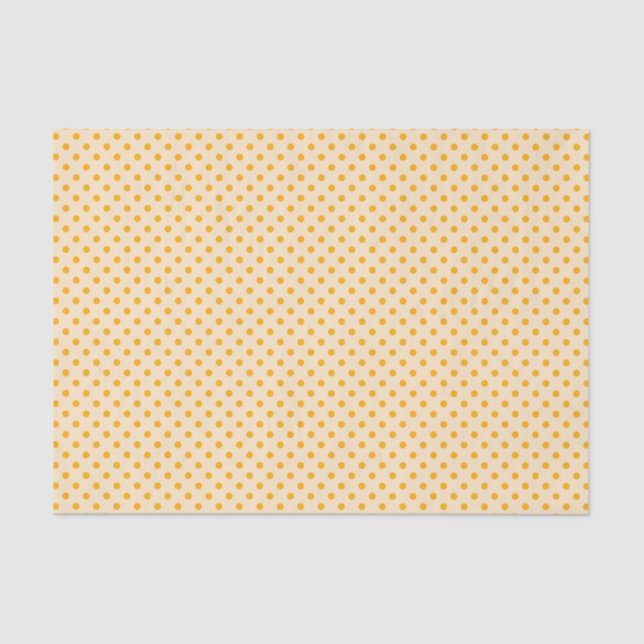 Papier Mousseline Pois Jaunes Sur Papier Tissu Crème (Recto)