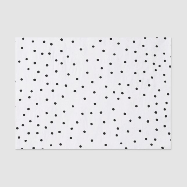 Papier Mousseline Pois mignon d'aquarelle noire chic moderne (Recto)