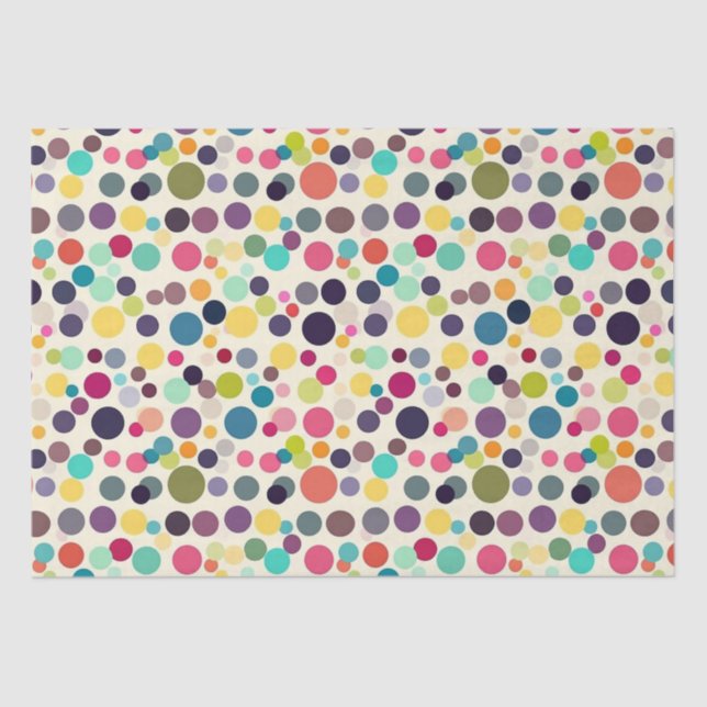 Papier Mousseline Pois multicolores (Recto)