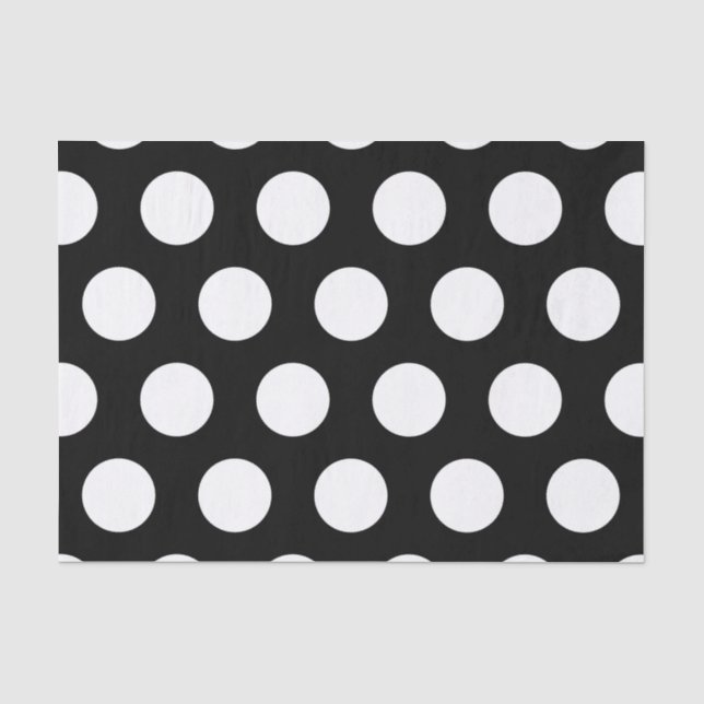 Papier Mousseline Pois noir et blanc (Recto)