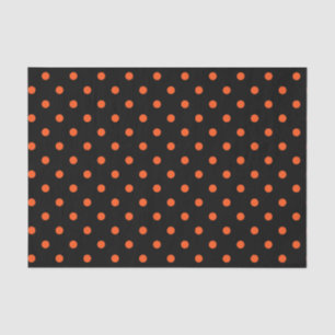 Papier Mousseline Pois noir et orange