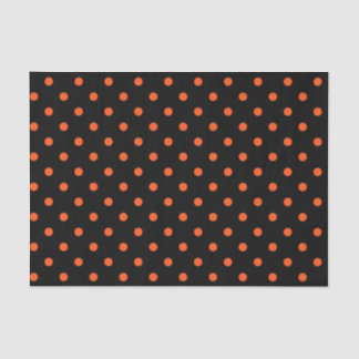 Papier Mousseline Pois noir et orange