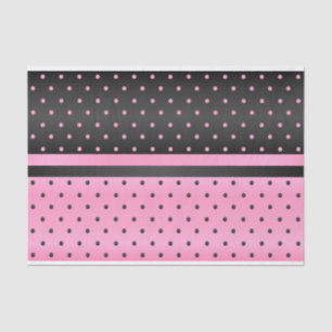 Papier Mousseline Pois noir et rose