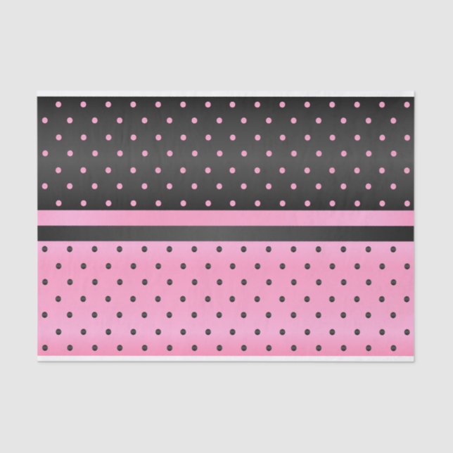 Papier Mousseline Pois noir et rose (Recto)