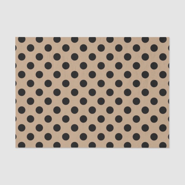 Papier Mousseline Pois noir sur le beige (Recto)