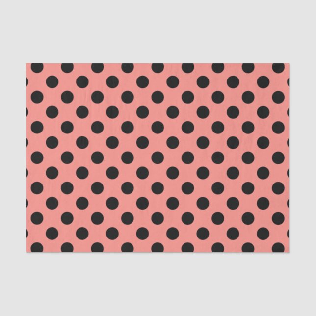 Papier Mousseline Pois noirs à la pêche (Recto)