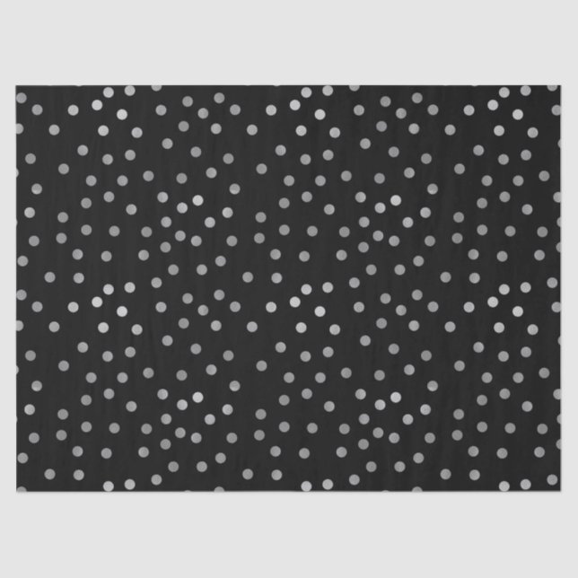 Papier Mousseline Pois noirs en argent (Recto)