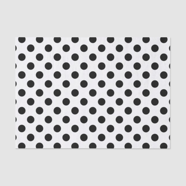 Papier Mousseline Pois noirs en blanc (Recto)