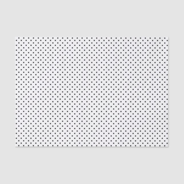 Papier Mousseline Pois noirs en blanc (Recto)