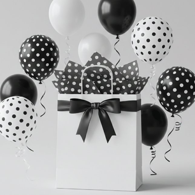 Papier Mousseline Pois noirs et blancs (Créateur téléchargé)