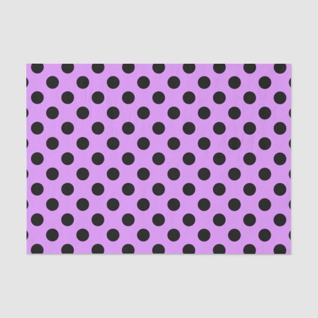 Papier Mousseline Pois noirs sur lilas (Recto)