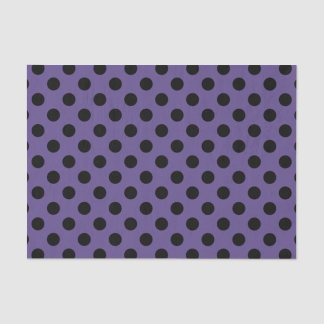 Papier Mousseline Pois noirs sur ultra violet (Recto)