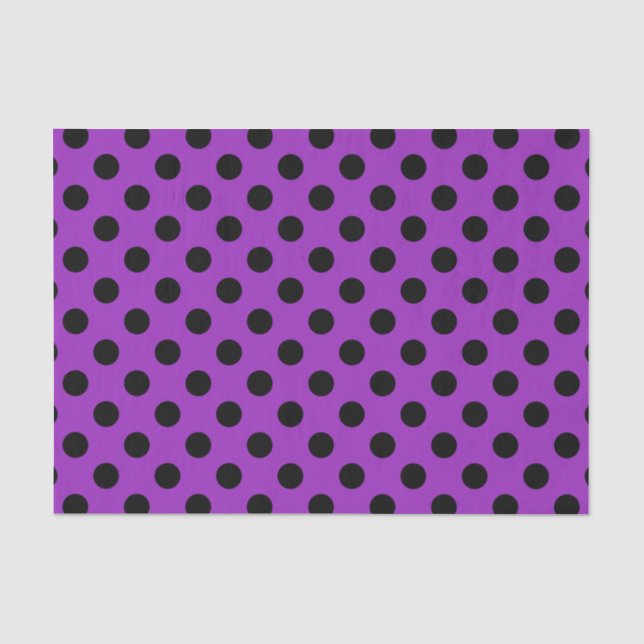 Papier Mousseline Pois noirs sur violet (Recto)