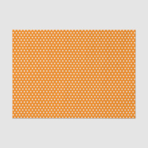 Papier Mousseline Pois Orange Et Blanc