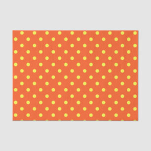 Papier Mousseline Pois orange et jaune