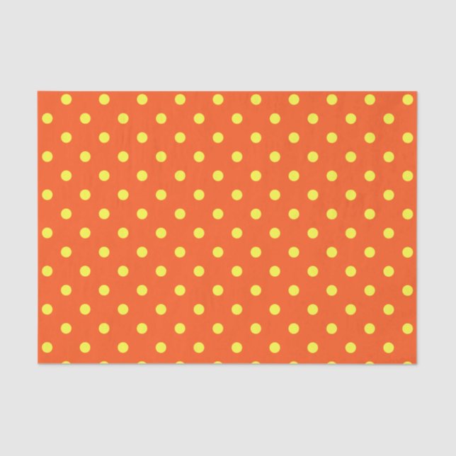 Papier Mousseline Pois orange et jaune (Recto)