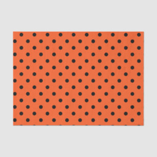 Papier Mousseline Pois orange et noir